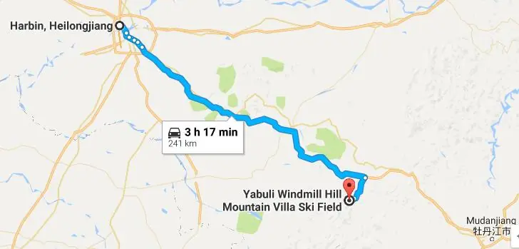 harbin to yabuli distance