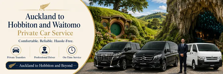 Auckland to Hobbiton & Waitomo Private Car Service