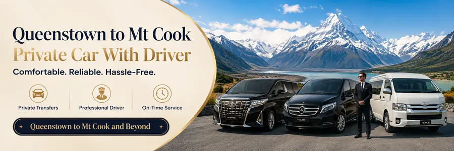 Queenstown to Mt Cook Car With Driver