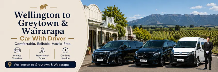 Wellington to Greytown & Wairarapa Car With Driver